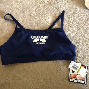 Navy life guard swimming suit